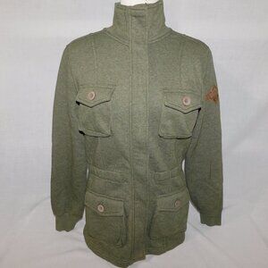 Beaver Canoe Green Military Utility Style Cotton blend Full Zip Jacket Womens M